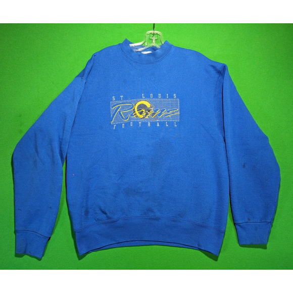Vintage St Louis Rams Sweatshirt Adult Large NFL Football 90s Distressed Retro - Picture 1 of 16